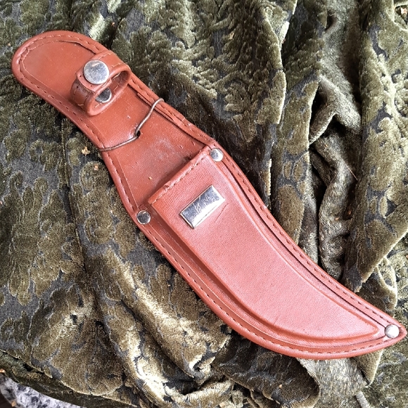 Other - Brown Leather Knife Sheath with Silver Details